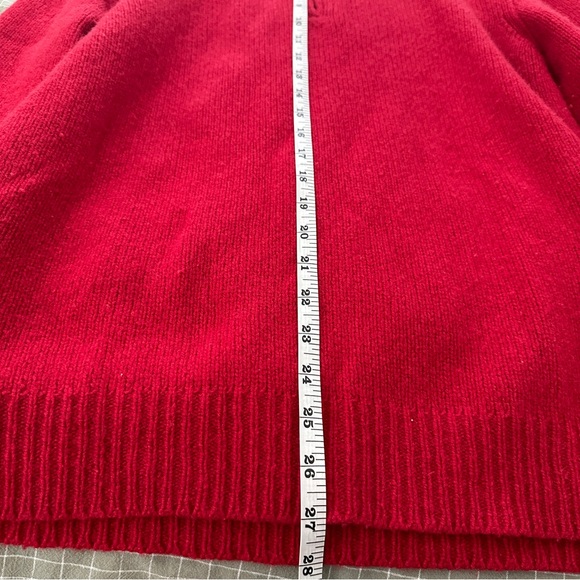 VTG Polo Ralph Lauren Wool Quarter Zip Sweater Red Size Medium - Picture 11 of 11